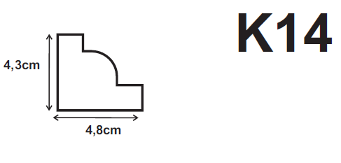 K14 kültéri, homlokzati díszléc XPS